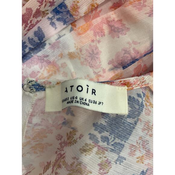 Atoir 'The Solo' Pink Front Bow Waist Cutout Dress Size S - Picture 4 of 5